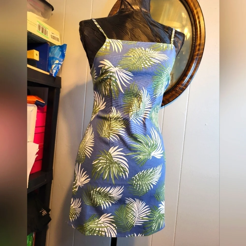 NWT Urban Outfitters XS Sundress Palm Leaf mini dress - Picture 3 of 14